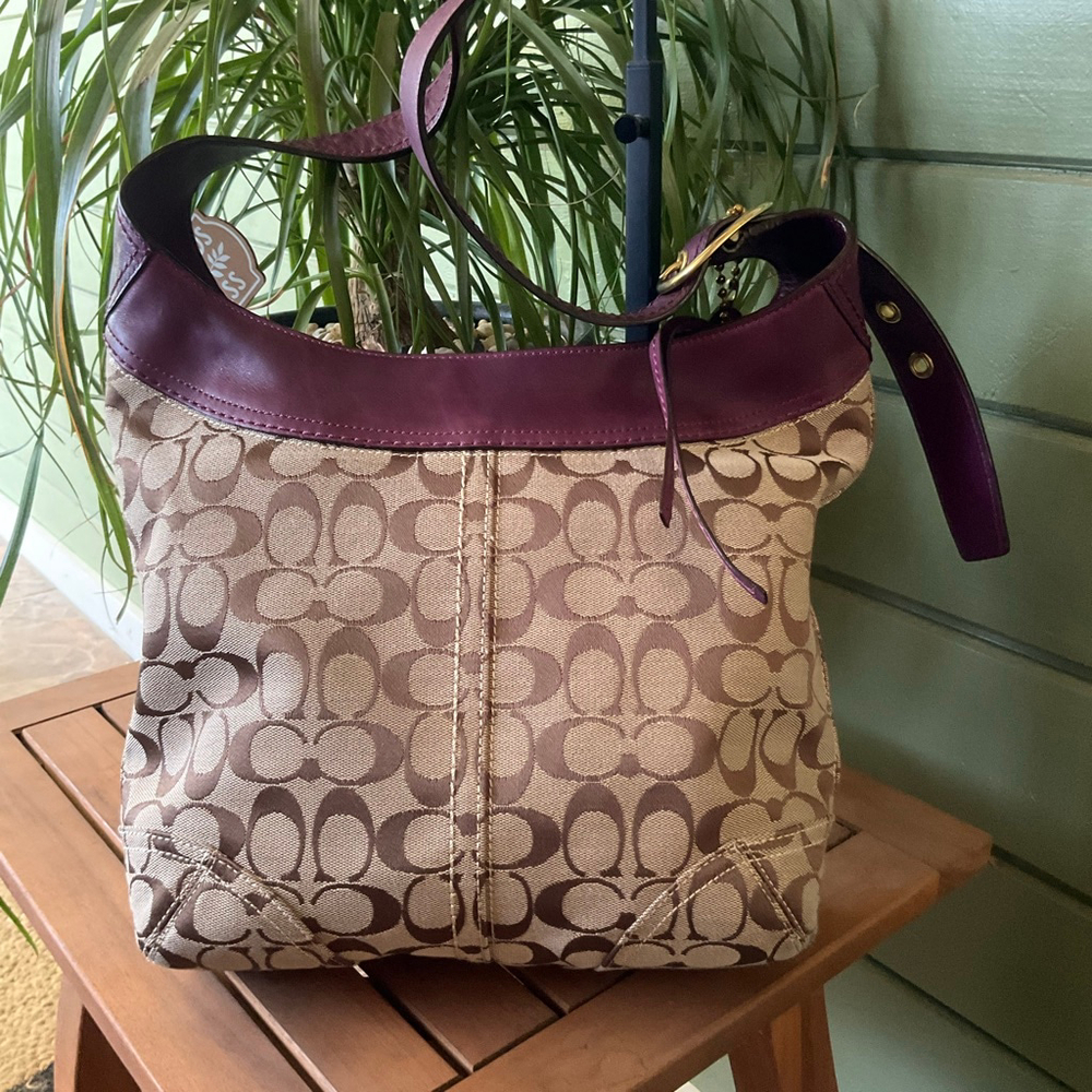 COACH Bleeker Sophie Signature Hobo Brown/Purple EUC Vintage - Picture 4 of 8